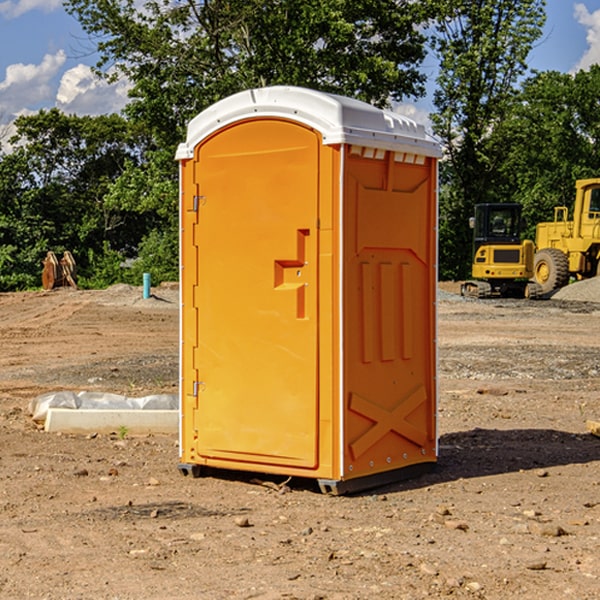 how often are the porta potties cleaned and serviced during a rental period in Marshall County IA